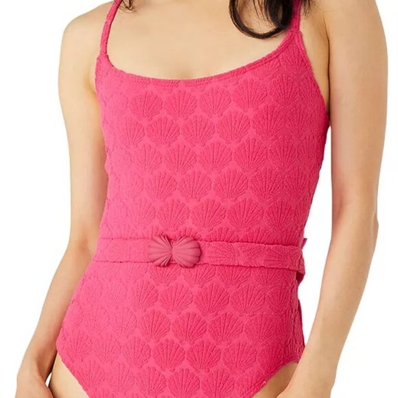 Kate Spade New York Women's Pink Seashell Burnout One-Piece Swimsuit SZXL NWT - Picture 2 of 11